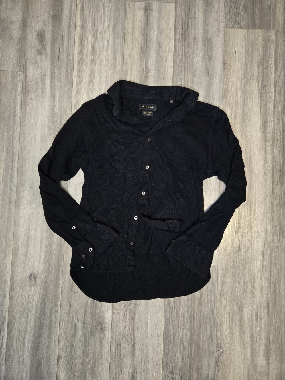 Massimo Dutti Black Lightweight Button-Up Shirt Jacket